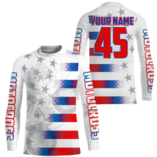 Load image into Gallery viewer, Adult&amp;Kid Motocross Jersey Personalized UPF30+ American Flag Dirt Bike Off-Road Shirt MX Motorcycle PDT704