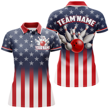 Load image into Gallery viewer, Custom American Flag Bowling Shirt For Men &amp; Women Polo Bowling Team Jersey Patriotic BDT480