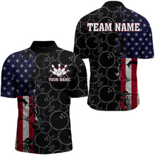 Load image into Gallery viewer, American Flag Bowling Jerseys For Men &amp; Women Custom Bowling Polo &amp; Quarter-Zip Shirt BDT413