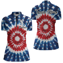 Load image into Gallery viewer, Custom American Bowling 1/4 Zip Shirt For Men &amp; Women Tie Dye Bowling Team Jersey Patriotic BDT543