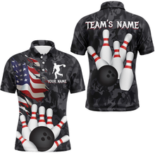 Load image into Gallery viewer, Camo Bowling Shirt Men Custom American Bowling Jersey Team League Bowling Polo Shirt BDT325