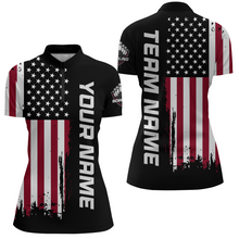 Load image into Gallery viewer, American Flag Bowling Shirt Men Women Custom Bowling Quarter-Zip Shirt Team Bowling Jersey BDT420
