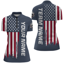 Load image into Gallery viewer, American Flag Bowling Shirt Men Women Custom Bowling Quarter-Zip Shirt Team Bowling Jersey BDT420