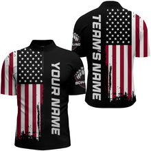 Load image into Gallery viewer, American Flag Bowling Shirt Men Women Custom Bowling Quarter-Zip Shirt Team Bowling Jersey BDT420
