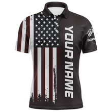 Load image into Gallery viewer, Patriotic Bowling Polo Shirt For Men American Flag Bowling Team Jersey Custom Bowling Shirts BDT263