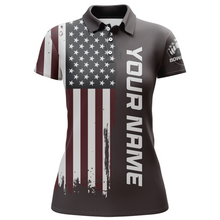 Load image into Gallery viewer, Patriotic Bowling Polo Shirt Women American Flag Bowling Team Jersey Custom Bowling Shirts BDT263
