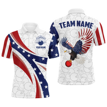 Load image into Gallery viewer, American Bowling Polo Shirt Men &amp; Women Custom Eagle Bowling Team Jersey Patriotic BDT560