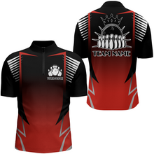 Load image into Gallery viewer, Custom Bowling Quarter-Zip Shirt For Men Bowling Team Jersey Personalized Bowling Shirts BDT345