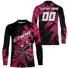 Load image into Gallery viewer, Custom Dirt Bike Jersey Kid Men Women Upf30+ Pink Motocross Racing Shirt Motorcycle PDT675