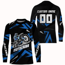 Load image into Gallery viewer, Kid Men Women Dirt Bike Jersey Custom UPF30+ Youth Blue Motocross Shirt Off-Road MX Motorcycle PDT632