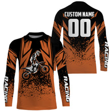 Load image into Gallery viewer, Kid Men Women Motocross Jersey Personalized UPF30+ Orange Dirt Bike Shirt Off-Road Motorcycle PDT634