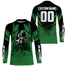 Load image into Gallery viewer, Kid Men Women Motocross Jersey Personalized UPF30+ Green Dirt Bike Shirt Off-Road Motorcycle PDT636