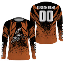 Load image into Gallery viewer, Kid Men Women Motocross Jersey Personalized UPF30+ Orange Dirt Bike Shirt Off-Road Motorcycle PDT634