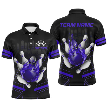 Custom Flame Bowling Jersey For Men Bowling Team Shirt League Bowling Polo Shirt BDT303
