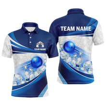 Load image into Gallery viewer, Custom Bowling Shirt For Men Navy Bowling Team Jersey Custom 3D Bowling Polo Shirts BDT300
