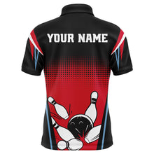 Load image into Gallery viewer, Custom Bowling Polo Shirt Black&amp;Red Bowling Jersey For Men Custom Bowling Team Shirts BDT256