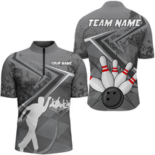 Load image into Gallery viewer, Custom Bowling Jersey For Men Bowling Quarter-Zip Shirt Team Bowling Short Sleeve BDT270