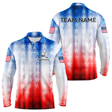 Load image into Gallery viewer, Patriotic Golf Polo Shirt for Men Women Custom Golf Shirts Red and Blue Golf Apparel MMG44