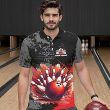 Load image into Gallery viewer, Custom Red Bowling Shirts for Men Women Team Bowling Polo and Quarter Zip for Bowler MBL75