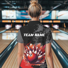 Load image into Gallery viewer, Custom Red Bowling Shirts for Men Women Team Bowling Polo and Quarter Zip for Bowler MBL75