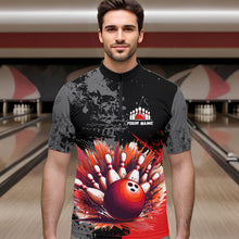Load image into Gallery viewer, Custom Red Bowling Shirts for Men Women Team Bowling Polo and Quarter Zip for Bowler MBL75