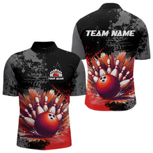 Load image into Gallery viewer, Custom Red Bowling Shirts for Men Women Team Bowling Polo and Quarter Zip for Bowler MBL75