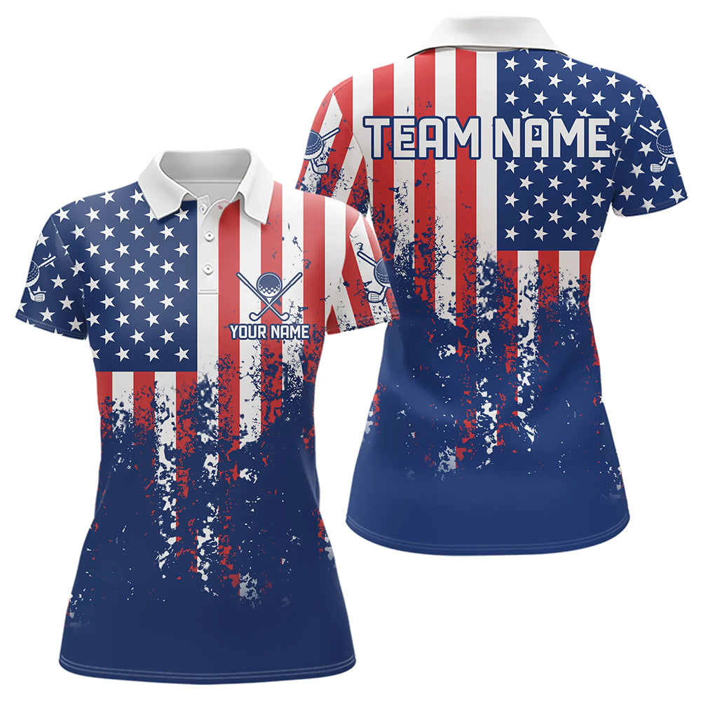 Custom Patriotic Golf Polo Shirts for Men Women Team Golf Shirts Personalized MMG48