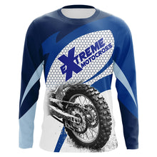 Load image into Gallery viewer, Motocross Jersey Blue UPF30+ Dirt Bike Racing shirt Off-Road Adult Kid Motorcycle XM17