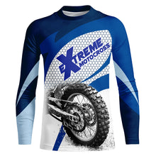 Load image into Gallery viewer, Motocross Jersey Blue UPF30+ Dirt Bike Racing shirt Off-Road Adult Kid Motorcycle XM17