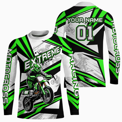 Green Dirt Bike Racing Jersey Upf30+ Motocross Shirt Men Kid Women Off-Road Jersey XM279