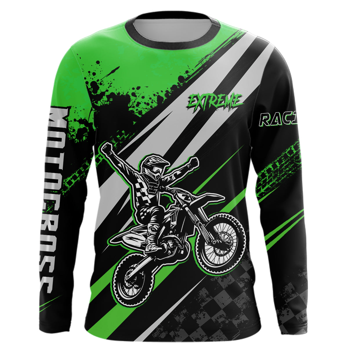 Dirt Bike MX Racing Jersey Green Upf30+ Motocross Shirt Women Kid Off-Road Shirt XM280