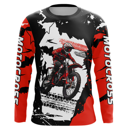 Dirt Bike Racing Jersey Red Upf30+ Motocross Shirt Men Kid Women Off-Road Jersey XM281