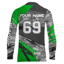 Load image into Gallery viewer, Motocross Racing Jersey Green Upf30+ Dirt Bike Off-Road Shirt Motorcycle Kid Men Women XM282