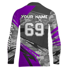 Load image into Gallery viewer, Motocross Racing Jersey Purple Upf30+ Dirt Bike Off-Road Shirt Motorcycle Kid Men Women XM282