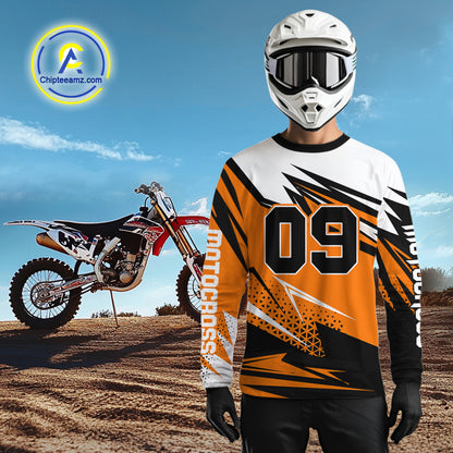 Black&Orange Motocross Jersey Custom Dirt Bike Jersey Men Kid Women Off Road Jersey XM362