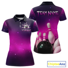 Load image into Gallery viewer, Purple Galaxy Bowling Shirts for Men Women Custom Team Bowling Jersey for Bowlers MBL125