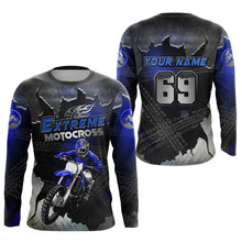 Load image into Gallery viewer, Blue Motocross Racing Jersey Upf30+ Dirt Bike Shirt Youth Men Women Kid  Off-Road XM284