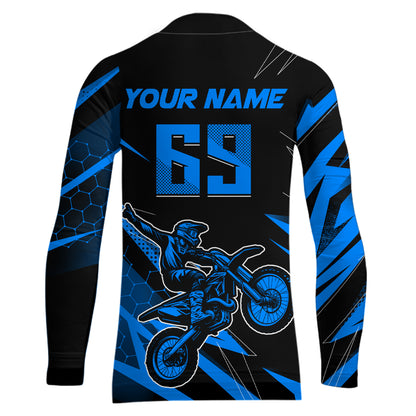Motocross Jersey Kid Men Women Upf30+ Blue Racing Dirt Bike Shirt Off-Road Motorcycle XM286