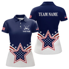 Load image into Gallery viewer, Custom Patriotic Golf Polo Shirt White and Blue Golf Shirts for Men Women Team MMG35