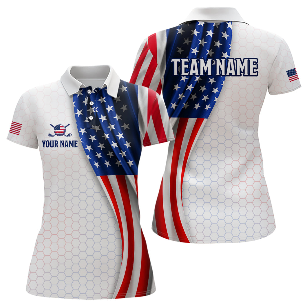 American Flag Golf Polo Shirt Custom Men Women Golf Shirts US Flag Golf Polo Shirt MMG36