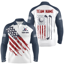 Load image into Gallery viewer, Custom Patriotic Golf Polo Shirt White Golf Shirts for Men Women Team Name MMG45