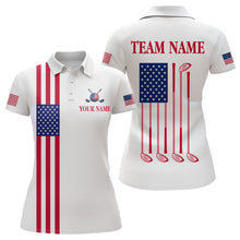 Load image into Gallery viewer, American Flag Golf Polo Shirt Custom Patriotic Golf Shirts for Men Women Team MMG46
