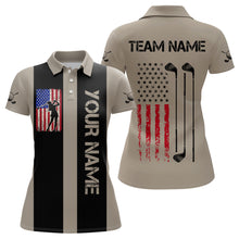 Load image into Gallery viewer, Custom Patriotic Golf Polo Shirt for Men Women Team Golf Shirts Brown and Black MMG47