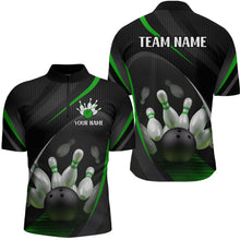 Load image into Gallery viewer, Green Bowling Shirts for Men Women Team Custom Bowling Polo &amp; Quarter Zip Shirt MBL71
