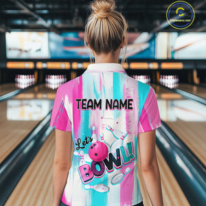 Vintage Pink Bowling Shirts for Women Men Custom Team Bowling Jerseys for Bowlers MBL115