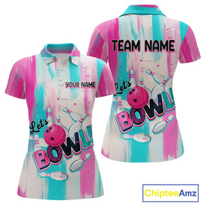 Vintage Pink Bowling Shirts for Women Men Custom Team Bowling Jerseys for Bowlers MBL115