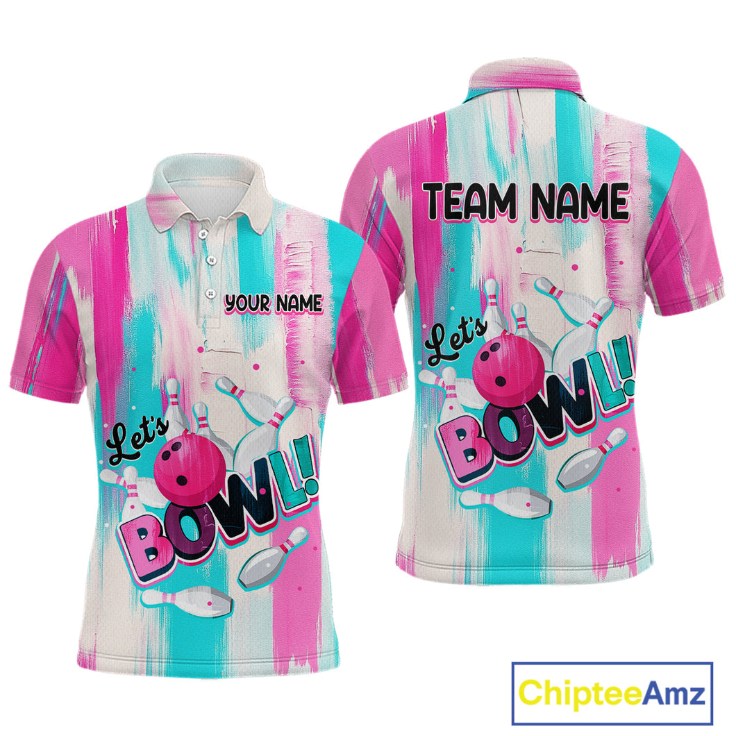 Vintage Pink Bowling Shirts for Women Men Custom Team Bowling Jerseys for Bowlers MBL115