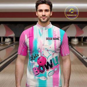 Vintage Pink Bowling Shirts for Women Men Custom Team Bowling Jerseys for Bowlers MBL115