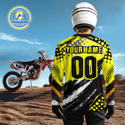Yellow ATV Racing Jersey Custom ATV Motocross Shirt Kid Women Men ATV Jersey MX130
