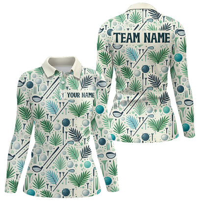 Palm Leaves Golf Polo Shirt Custom Golf Shirts for Men and Women Team Golf Apparel MMG55